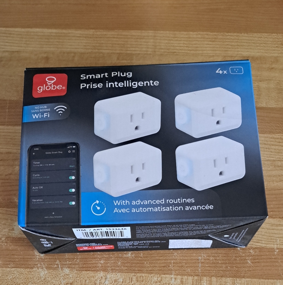 Wi-Fi Smart Plug Mini, No Hub Required, 1 Grounded Outlet, White (4 Pack